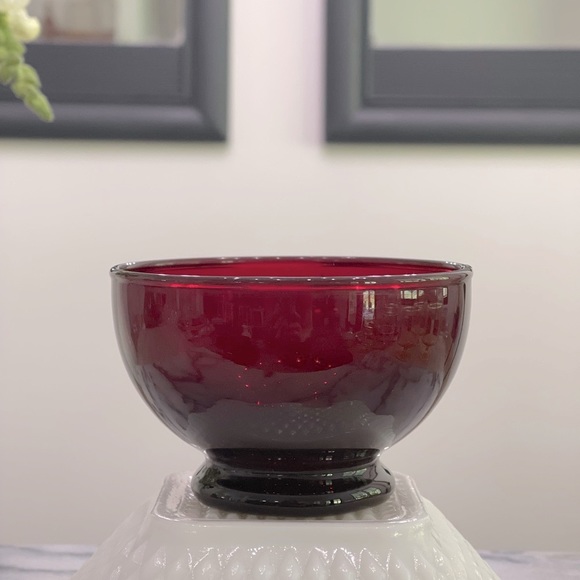 ❤️Vintage Anchor Hocking Ruby Red Fruit Bowl❤️ - Picture 3 of 5